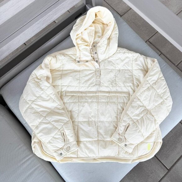 NWT Free People Movement Pippa Packable Pullover Puffer Jacket Banana Cream - Picture 3 of 8